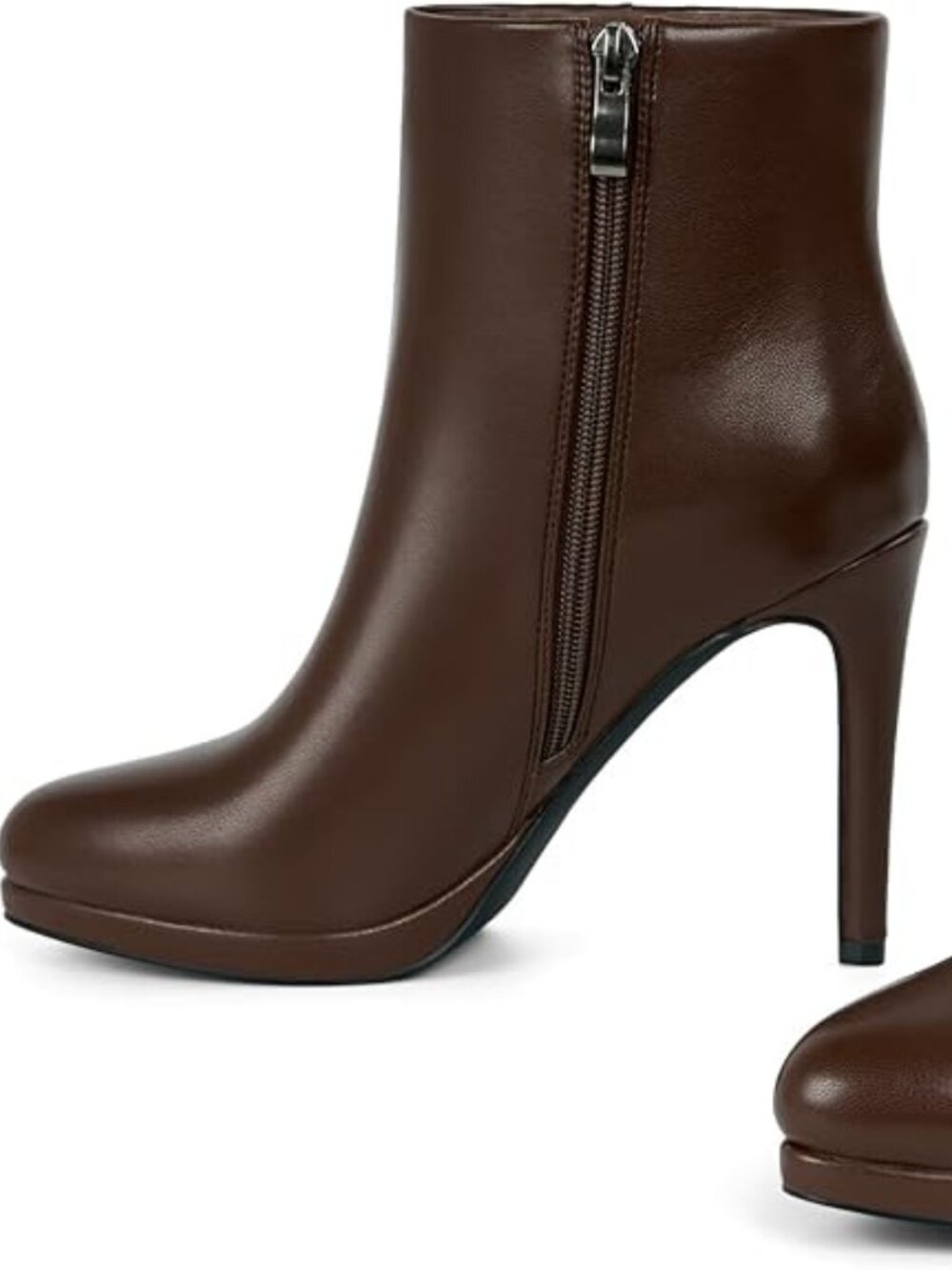 Ankle Boots for Women Round Toe Stiletto Heel Platform Booties